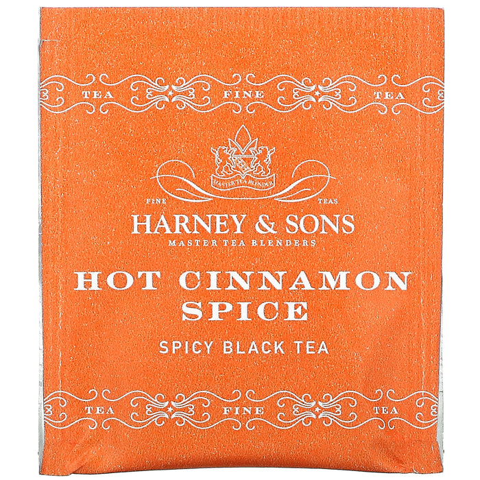 Harney & Sons, Spicy Black Tea, Hot Cinnamon Spice, 50 Tea Bags, 3.17 oz (90 g)