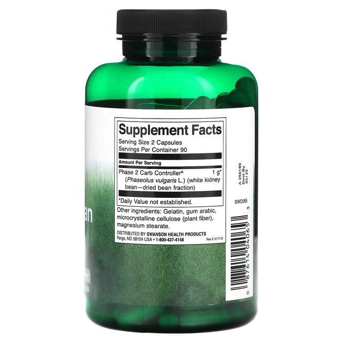 Swanson, White Kidney Bean Extract, 500 mg, 180 Capsules