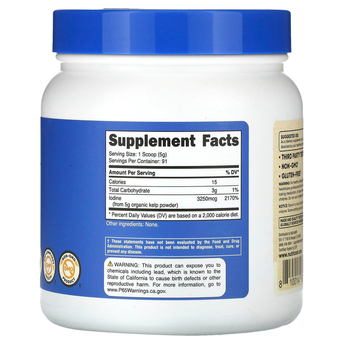 Nutricost, Organic Kelp Powder, Unflavored, 1 lb (454 g)