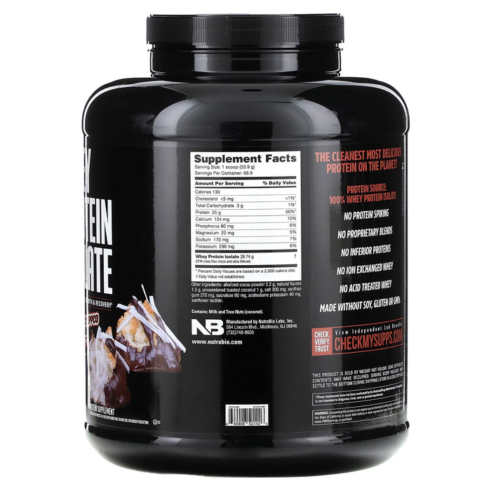 NutraBio, Whey Protein Isolate, Chocolate Dripped Macaroon , 5 lb (2,268 g)