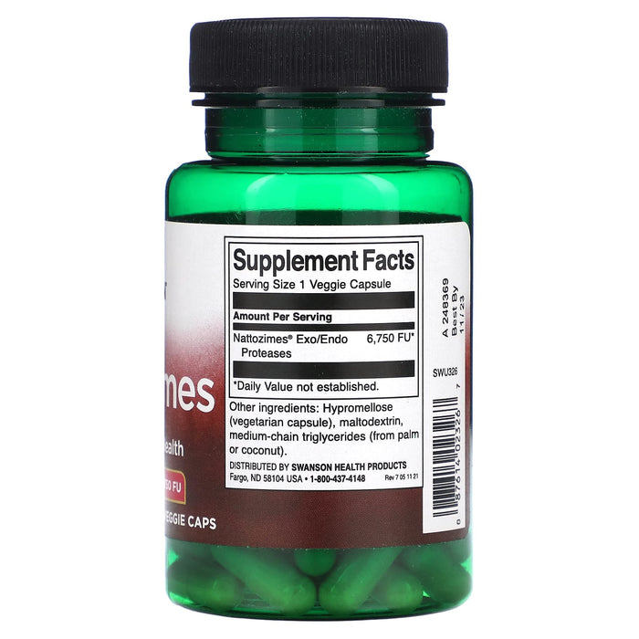 Swanson, Nattozimes, 195 mg (6,750 FU), 60 Veggie Caps