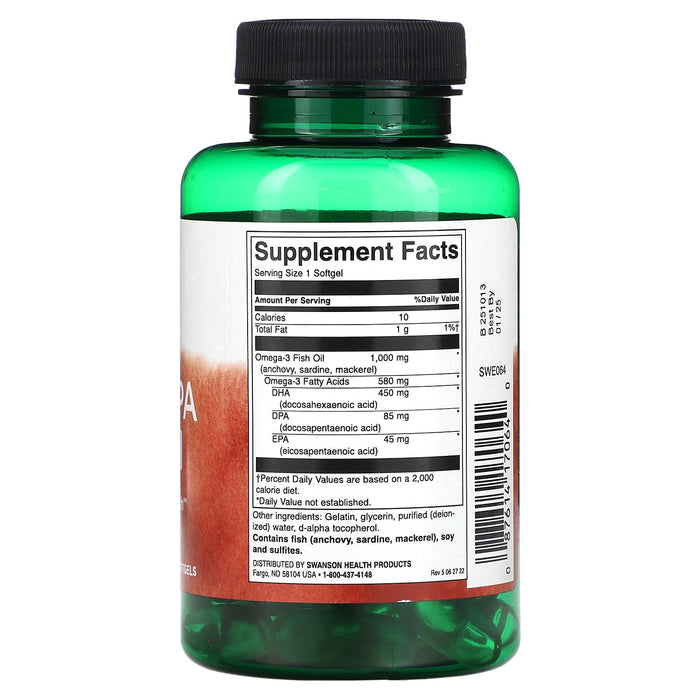 Swanson, Super DPA Fish Oil, 1,000 mg, 60 Softgels
