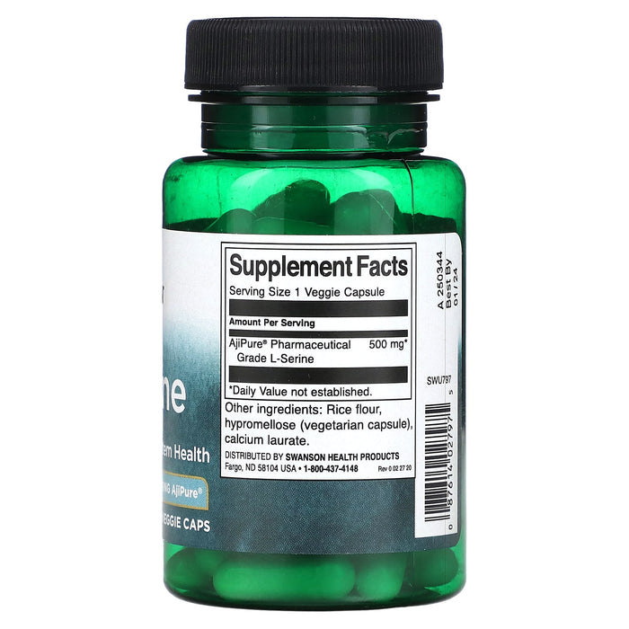 Swanson, L-Serine, 500 mg, 60 Veggie Caps