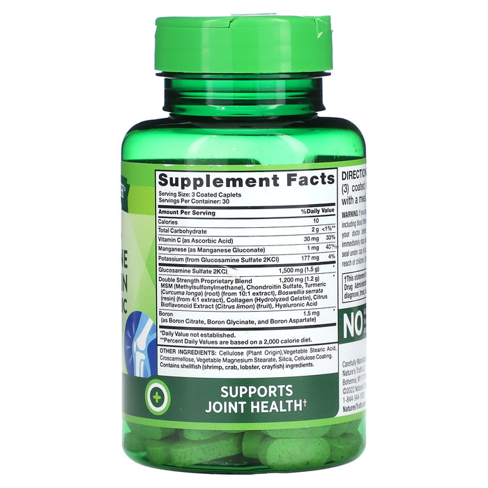 Nature's Truth, Double Strength Glucosamine Chondroitin MSM & Turmeric Complex, 90 Coated Caplets