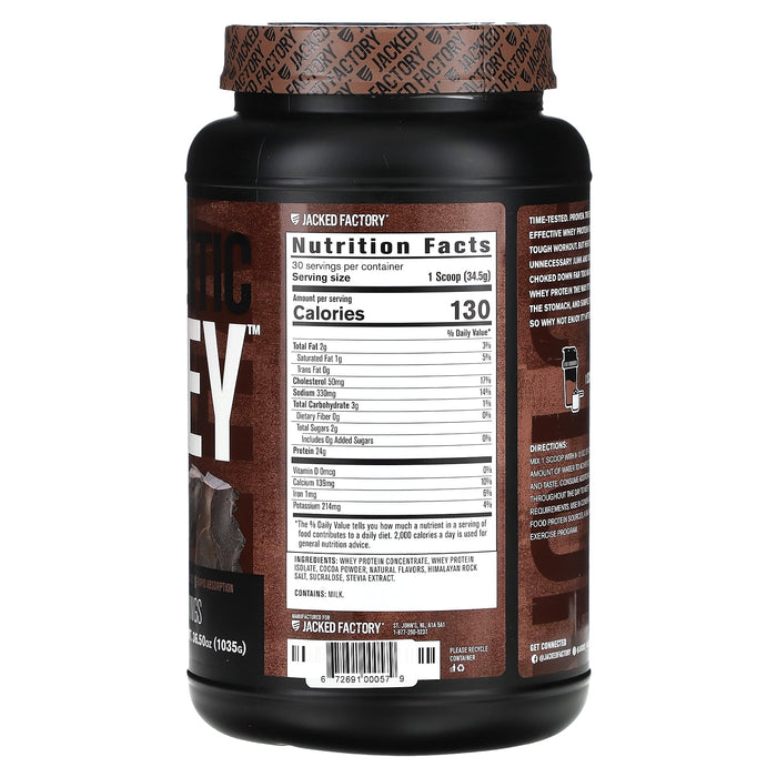 Jacked Factory, Authentic Whey, Muscle Building Whey Protein, Chocolate, 36.5 oz (1,035 g)