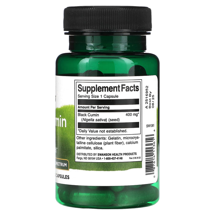 Swanson, Black Cumin Seed, Full Spectrum, 400 mg, 60 Capsules