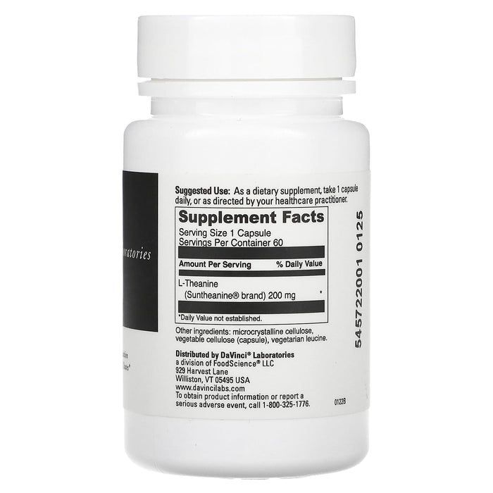 DaVinci Laboratories of Vermont, L-Theanine , 200 mg , 60 Capsules