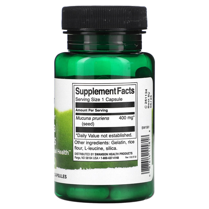 Swanson, Full Spectrum Mucuna Pruriens, 400 mg, 60 Capsules