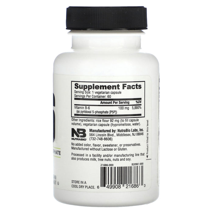 Nutrabio Labs, B-6, 100 mg, 60 Capsules
