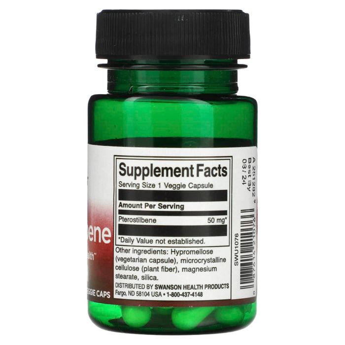 Swanson, Pterostilbene, 50 mg , 30 Veggie Caps
