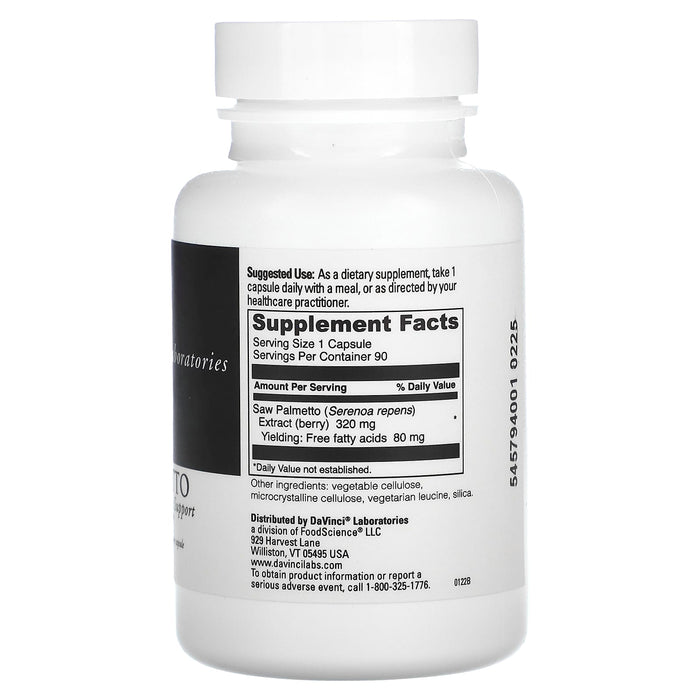 DaVinci Laboratories of Vermont, Saw Palmetto, 320 mg , 90 Capsules