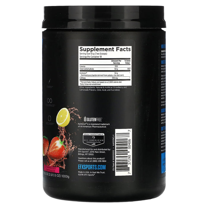 EFX Sports, Karbolyn Energy, Strawberry Lemnonade, 2 lb 3.3 oz (1,000 g)