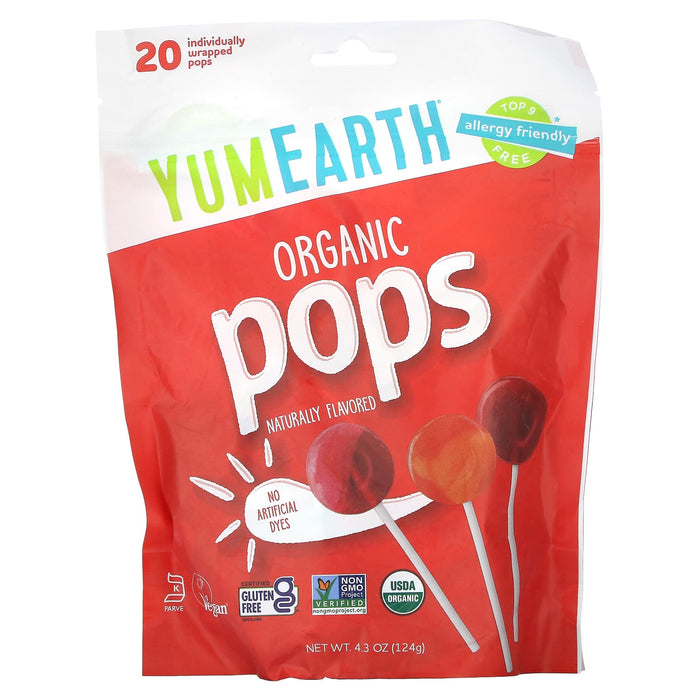 YumEarth, Organic Strawberry Pops, Strawberry Smash, 14 Pops, 3.1 oz (87 g)