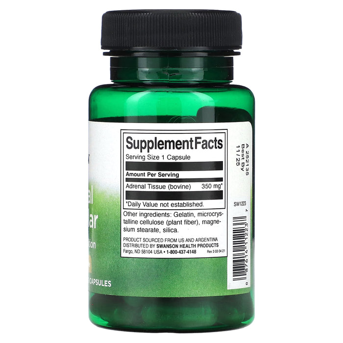 Swanson, Adrenal Glandular, 350 mg, 60 Capsules