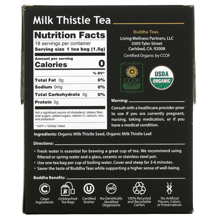 Buddha Teas, Organic Herbal Tea, Matcha Green, 18 Tea Bags, 0.95 oz (27 g)