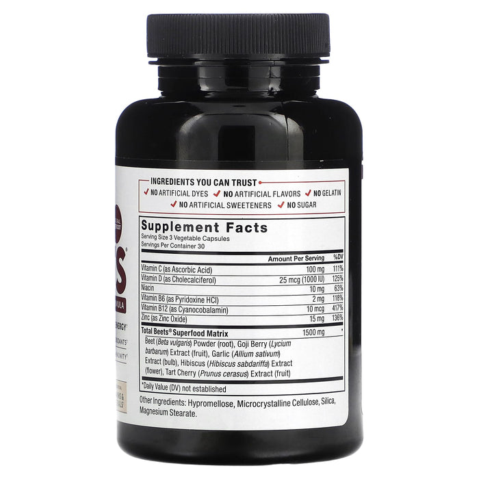 Force Factor, Total Beets, Beetroot Superfood Formula, 90 Vegetable Capsules
