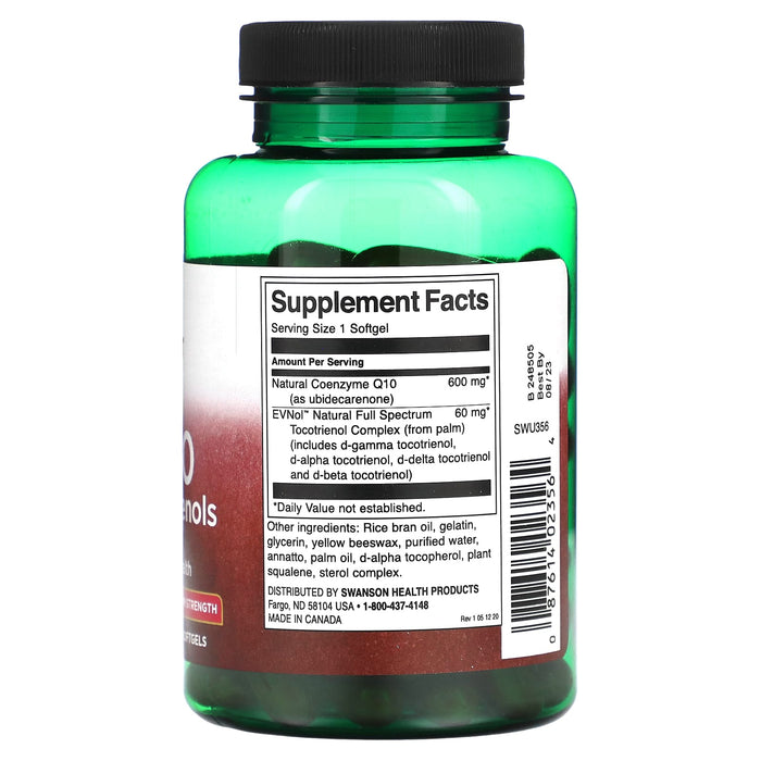 Swanson, CoQ10 with Tocotrienols, 600 mg, 60 Softgels