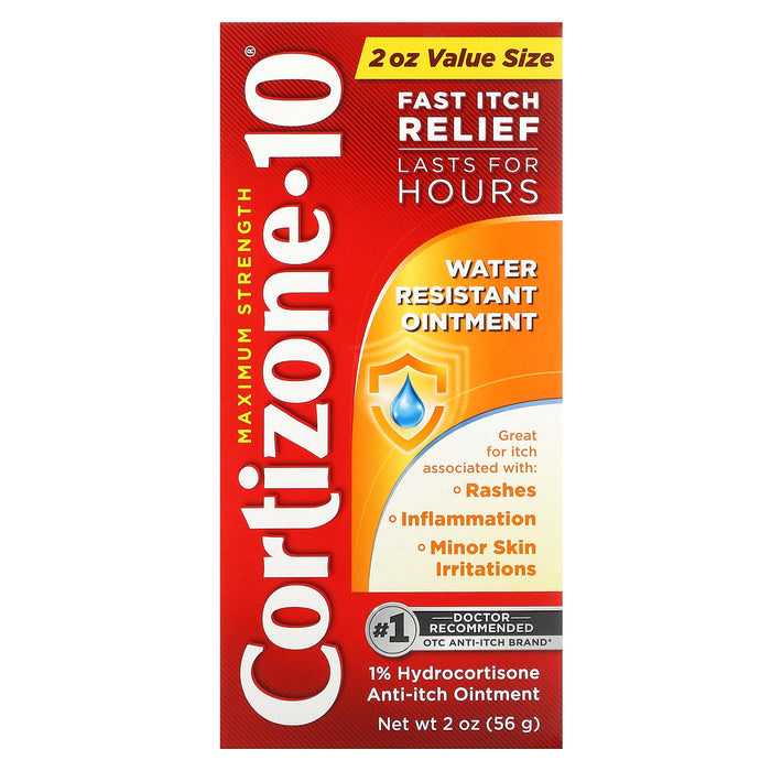 Cortizone 10, Maximum Strength, Water Resistant Ointment, 2 oz (56 g)