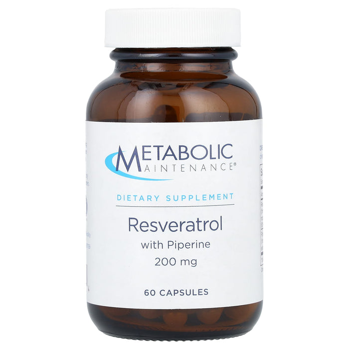 Metabolic Maintenance, Resveratrol with Piperine, 200 mg, 60 Capsules