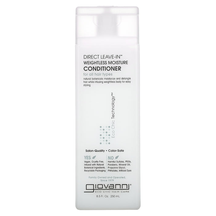 Giovanni, Direct Leave-In Weightless Moisture Conditioner, For All Hair Types, 2 fl oz (60 ml)