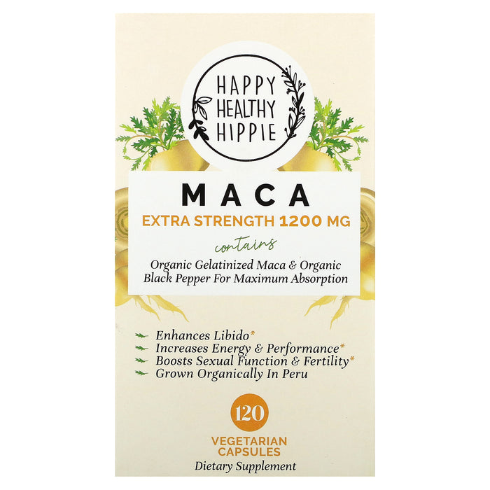 Happy Healthy Hippie, Maca, Extra Strength, 600 mg, 120 Vegetarian Capsules