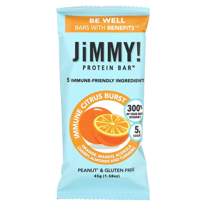JiMMY!, Be Well Bars With Benefits, Immune Citrus Burst, 12 Protein Bars, 1.58 oz (45 g) Each