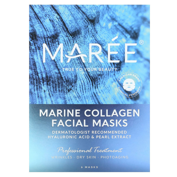 Maree, Marine Collagen Beauty Facial Mask, 6 Masks