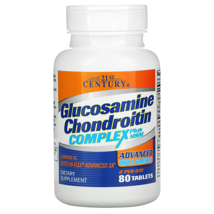 21st Century, Glucosamine Chondroitin Complex Plus MSM, Advanced Triple Strength, 120 Tablets