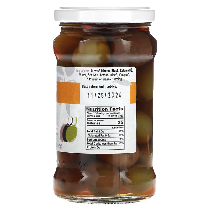 Gaea, Organic Whole Mixed Olives, 10.6 oz (300 g)