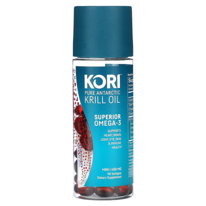 Kori, Pure Antarctic Krill Oil, Multi-Benefit Omega-3, 400 mg, 90 Softgels