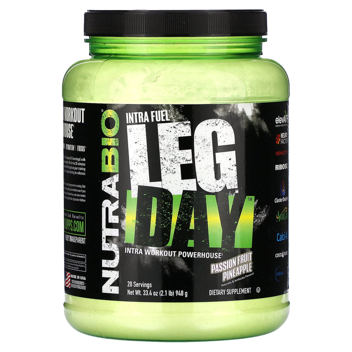 NutraBio, Intra Fuel, Leg Day, Passion Fruit Pineapple, 2.1 lb (948 g)