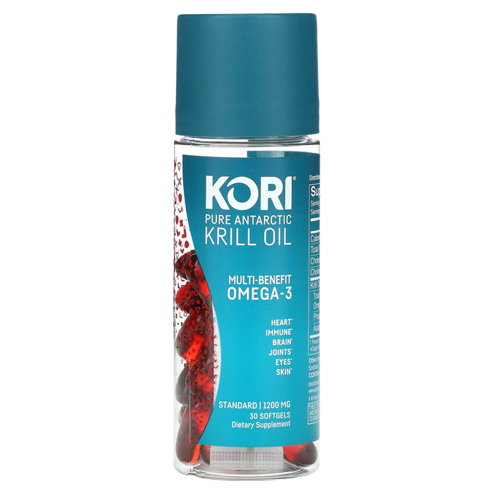 Kori, Pure Antarctic Krill Oil, Multi-Benefit Omega-3, 1,200 mg, 30 Softgels