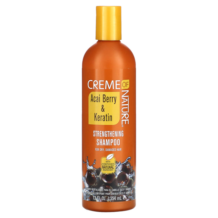 Creme Of Nature, Acai Berry & Keratin, Strengthening Shampoo, For Dry, Damaged Hair, 12 fl oz (354 ml)