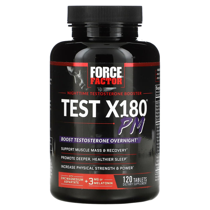 Force Factor, Test X180 PM, Nighttime Testosterone Booster, 120 Tablets