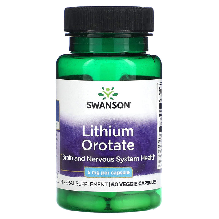 Swanson, Lithium Orotate, 5 mg, 60 Veggie Capsules