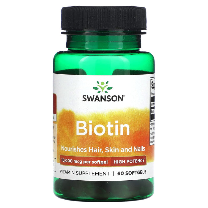 Swanson, Biotin, 10,000 mcg, 60 Softgels