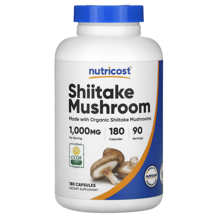 Nutricost, Shiitake Mushroom, 500 mg, 180 Capsules
