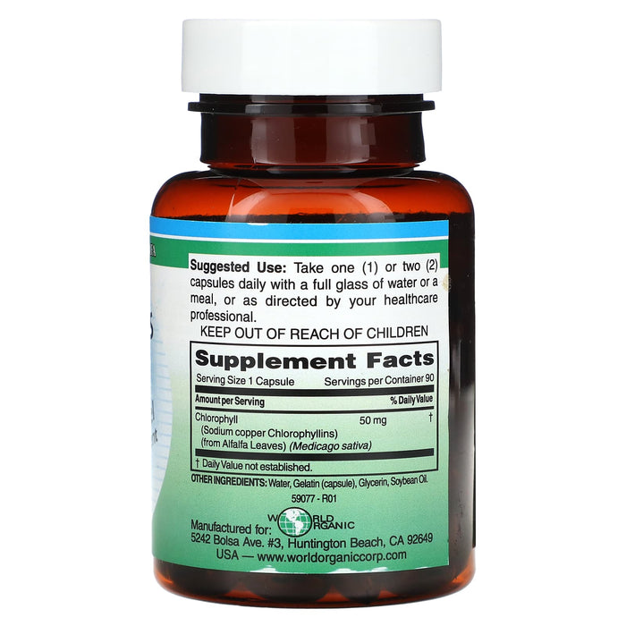 World Organic, Chlorocaps, 50 mg, 90 Softgels