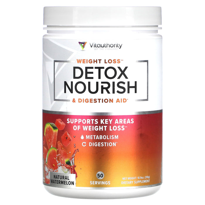 Vitauthority, Detox Nourish Weight Loss & Digestion Aid, Natural Pink Lemonade, 10.9 oz (310 g)