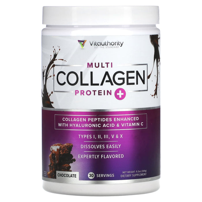 Vitauthority, Multi Collagen Protein Plus Vitamin C, Hyaluronic Acid, Unflavored, 11.3 oz (320 g)