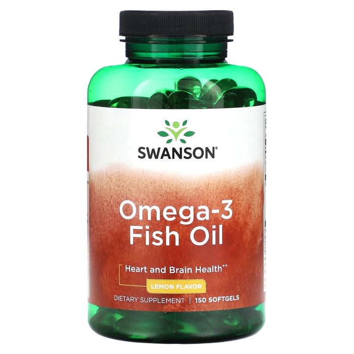 Swanson, Omega-3 Fish Oil, Lemon, 150 Softgels