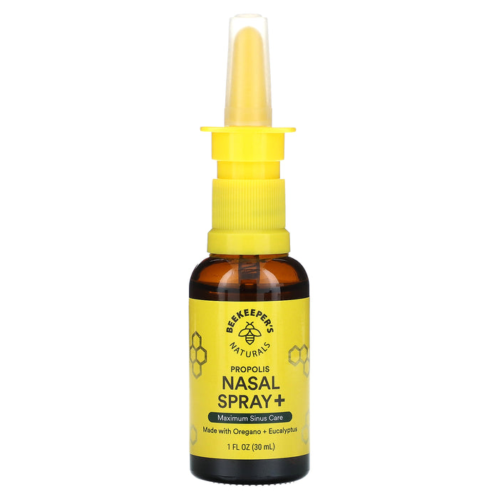 Beekeeper's Naturals, Propolis Nasal Spray +, Maximum Sinus Care, 1 fl oz (30 ml)