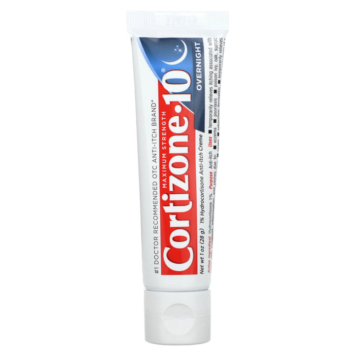 Cortizone 10, Maximum Strength, Overnight Creme, 1 oz (28 g)