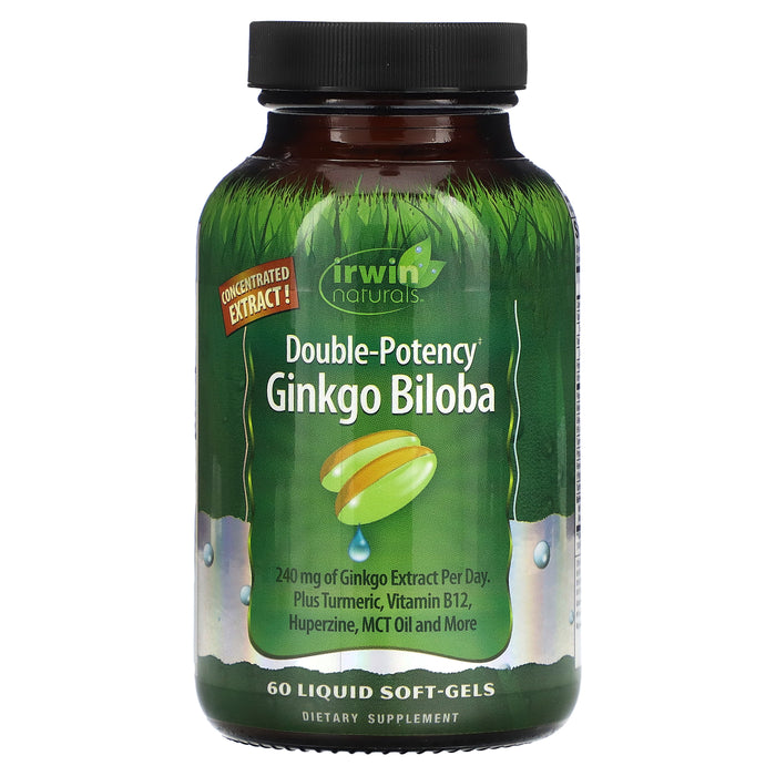 Irwin Naturals, Ginkgo Biloba, Double-Potency , 60 Liquid Soft-Gels