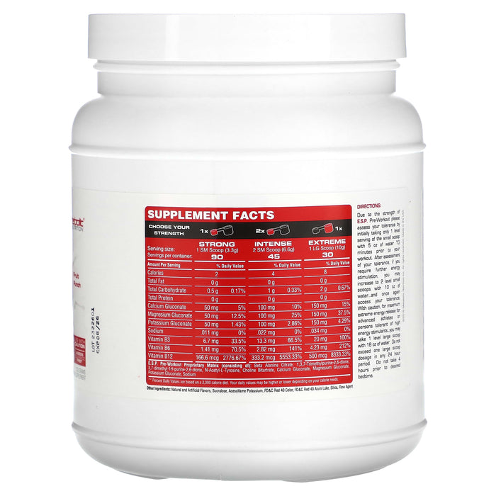 Metabolic Nutrition, E.S.P. Pre-Workout, Fruit Punch, 300 g
