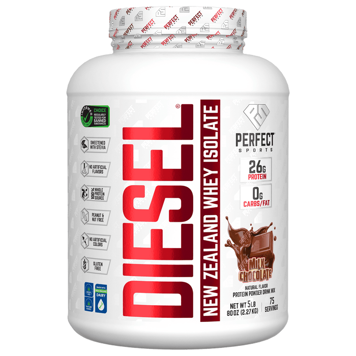 Perfect Sports, Diesel, New Zealand Whey Isolate, Milk Chocolate, 5 lbs (2.27 kg)