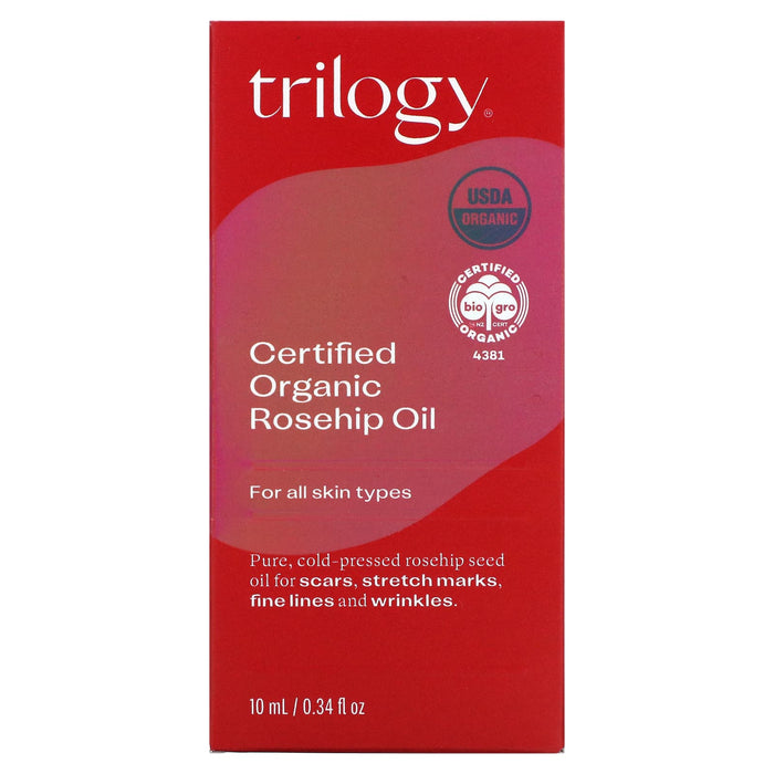 Trilogy, Certified Organic Rosehip Oil, Roller Ball, 0.34 fl oz (10 ml)