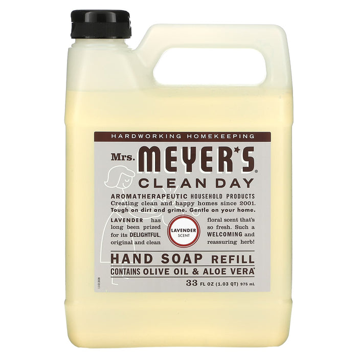 Mrs. Meyers Clean Day, Liquid Hand Soap Refill, Lavender Scent, 33 fl oz (975 ml)