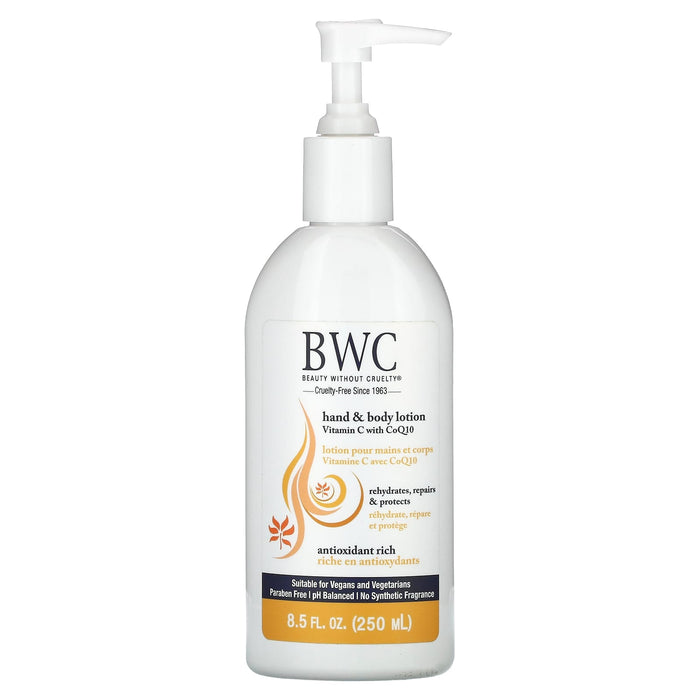 Beauty Without Cruelty, Hand & Body Lotion, Vitamin C With CoQ10, 8.5 fl oz (250 ml)