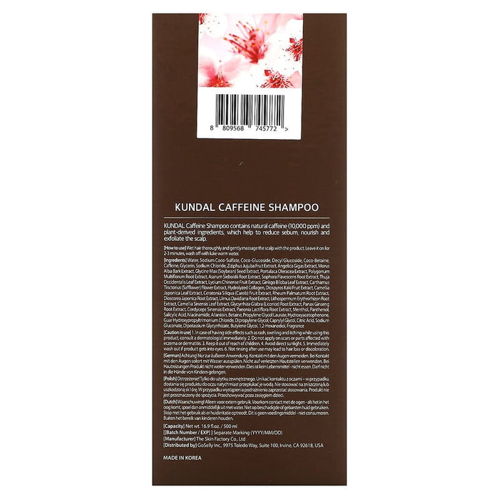 Kundal, Natural Caffeine & Intensive Scalp Care+ Shampoo, White Musk, 16.9 fl oz (500 ml)